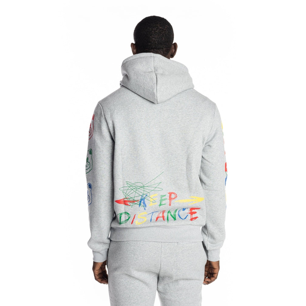 Smoke Rise Multicolor Fashion Hoodie - Heather Grey