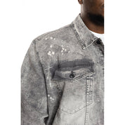 Smoke Rise Bleached Detail Semi Basic Jean Jacket - Frost Grey