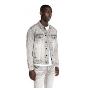 Smoke Rise Bleached Detail Semi Basic Jean Jacket - Frost Grey