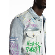 Smoke Rise Multi Color Fashion Jean Jacket - Montauk Blue