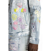 Smoke Rise Multi Color Fashion Jean Jacket - Montauk Blue