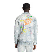 Smoke Rise Multi Color Fashion Jean Jacket - Montauk Blue