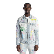 Smoke Rise Multi Color Fashion Jean Jacket - Montauk Blue