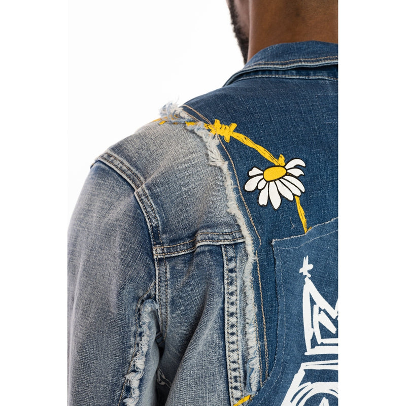 Mixed Media Fashion Denim Jacket Albany Blue - Smoke Rise