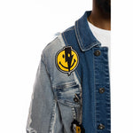 Mixed Media Fashion Denim Jacket Albany Blue - Smoke Rise