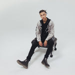 Mixed Media Fashion Denim Jacket Frost Grey - Smoke Rise