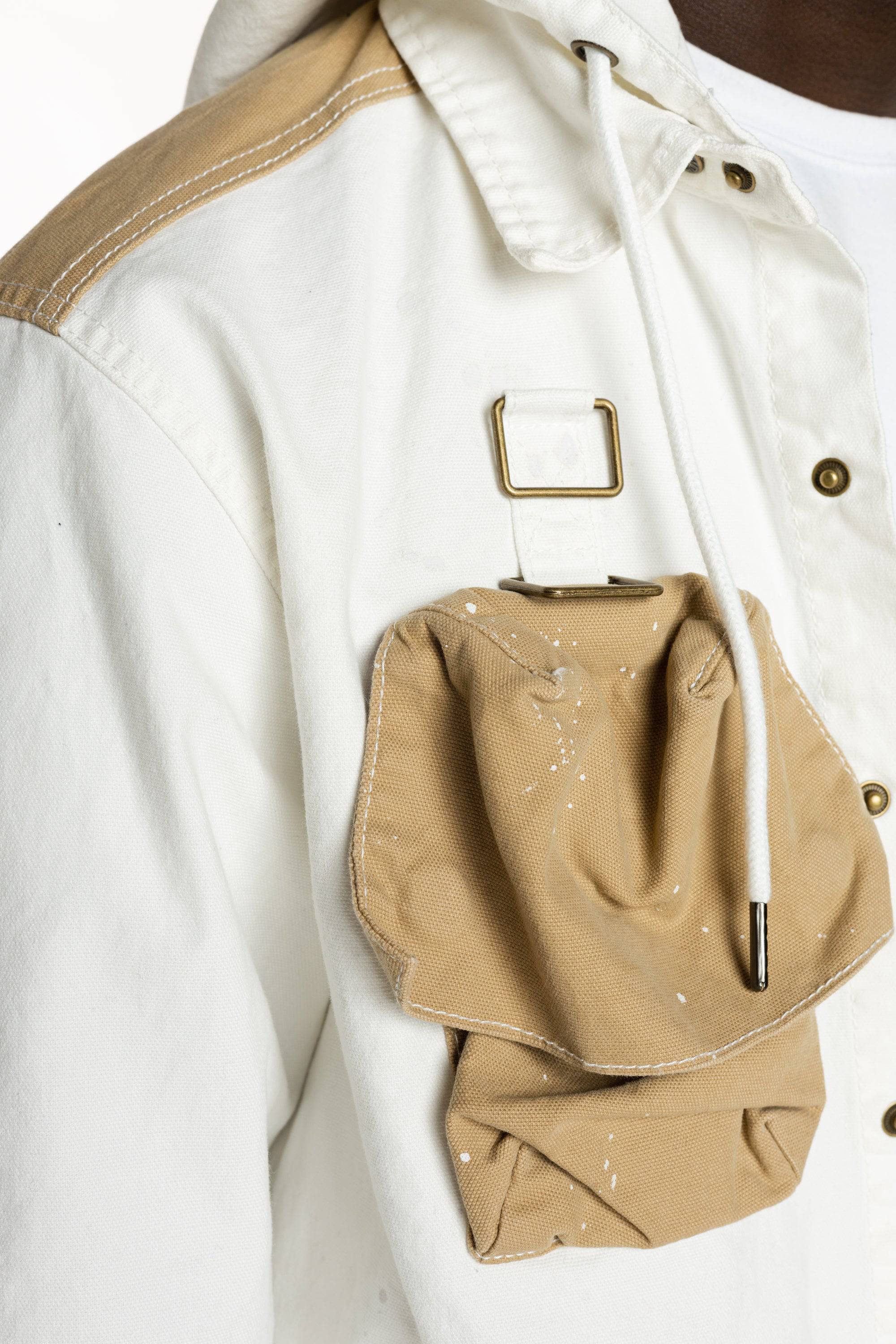 Utility Fashion Cargo Jacket With Hood Cream - Smoke Rise