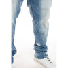 Bleached Detail Semi Basic Jeans Ocean Blue - Smoke Rise