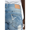 Bleached Detail Semi Basic Jeans Ocean Blue - Smoke Rise