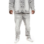 Big and Tall Bleached Detail Semi Basic Jeans - Smoke Rise
