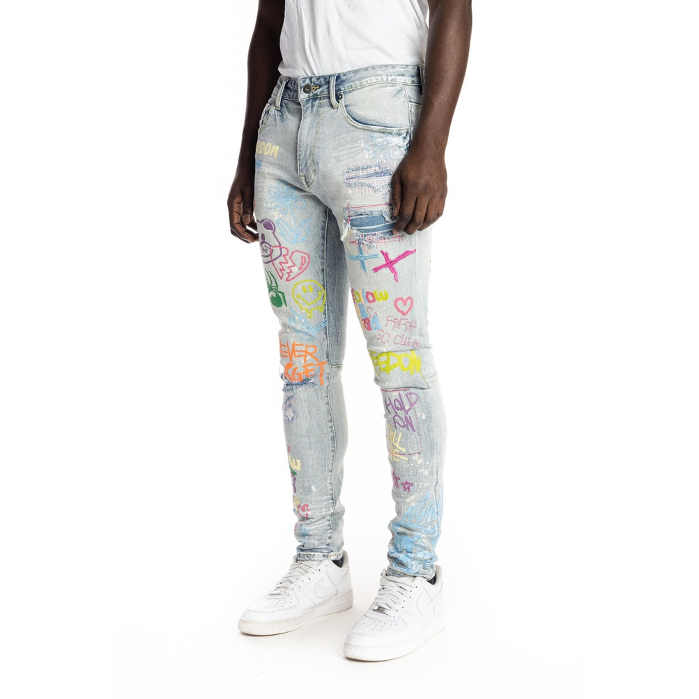 Smoke Rise Multi Color Fashion Jeans