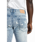 Smoke Rise Graphic Patched Fashion Jeans - Mizu Blue