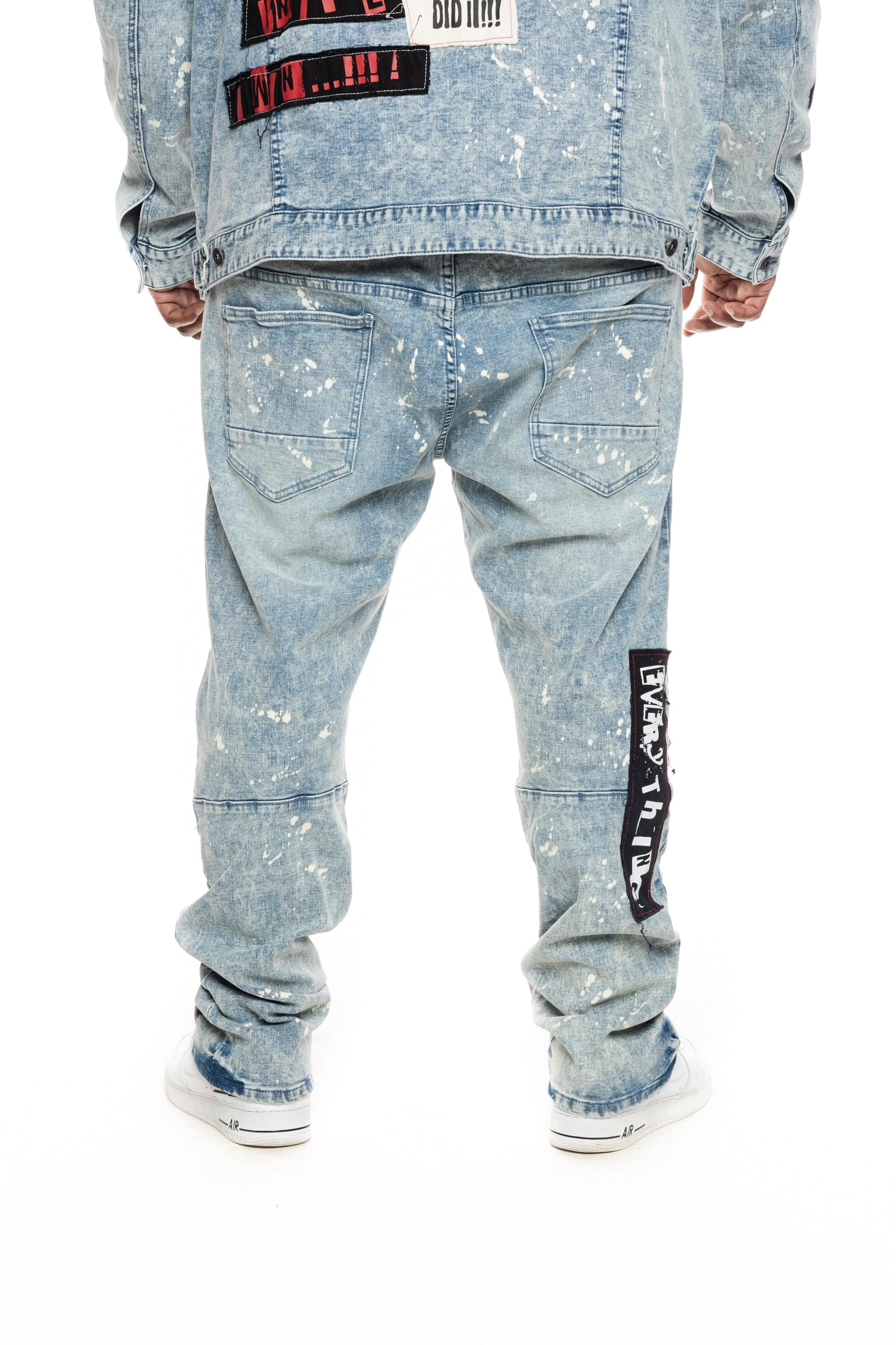 Big and Tall Graphic Patched Fashion Jeans