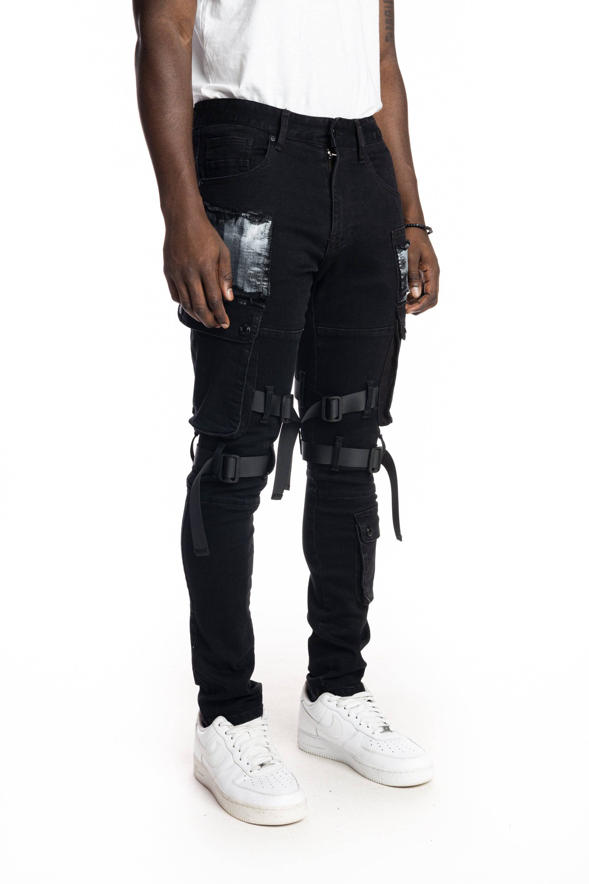 Smoke Rise Printed Utility Twill Cargo Overalls