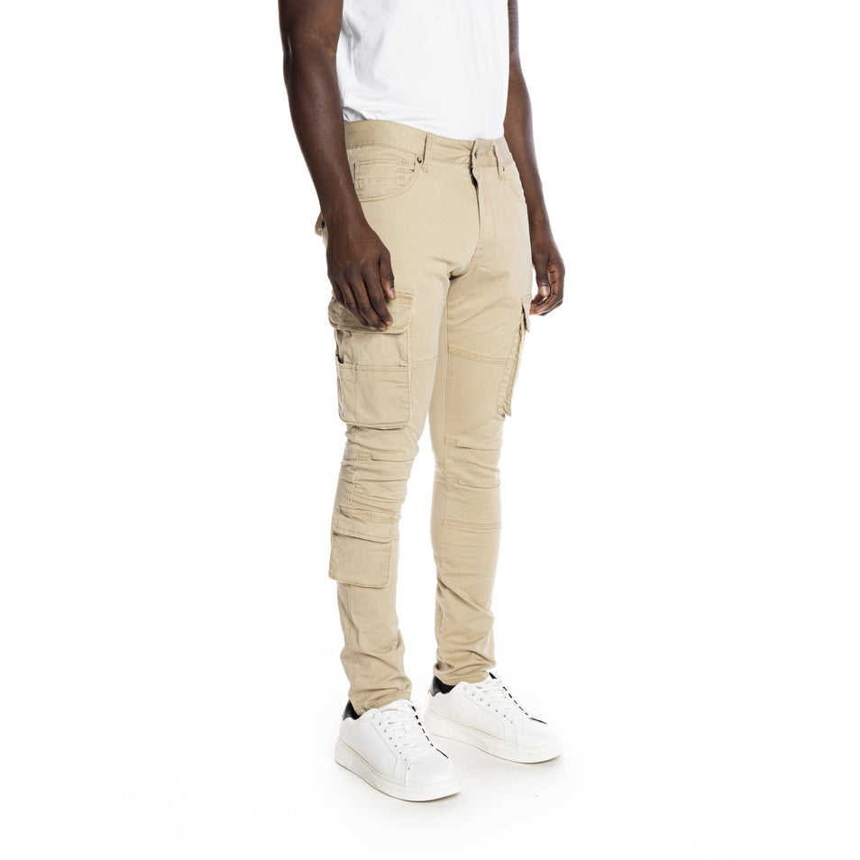 Smoke Rise Multipocket Cargo Twill Pants - Khaki