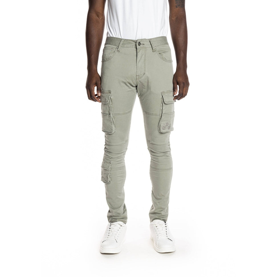 Smoke Rise Multipocket Cargo Twill Pants - Light Olive