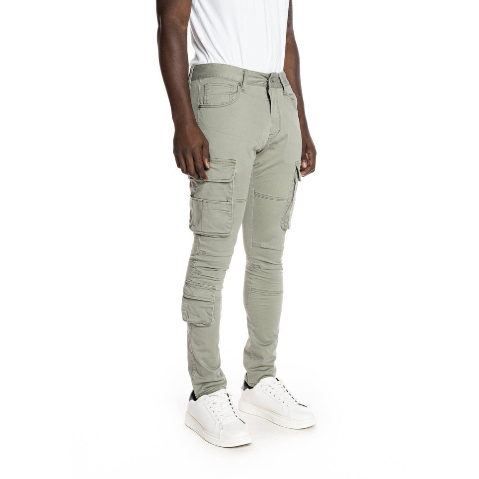 Smoke Rise Multipocket Cargo Twill Pants - Light Olive