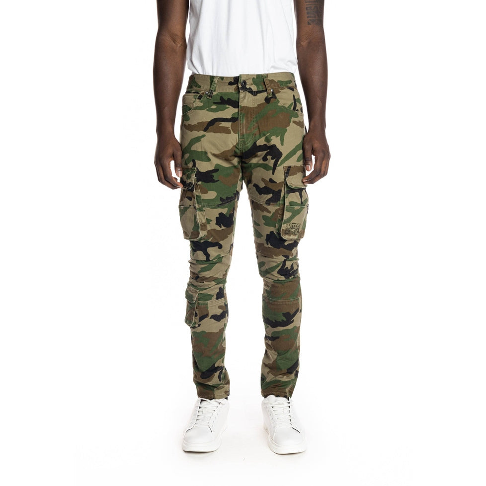 Smoke Rise Multipocket Cargo Twill Pants - Wood Camo