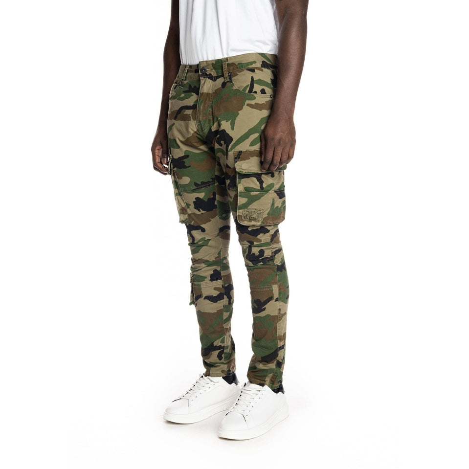 Smoke Rise Multipocket Cargo Twill Pants - Wood Camo