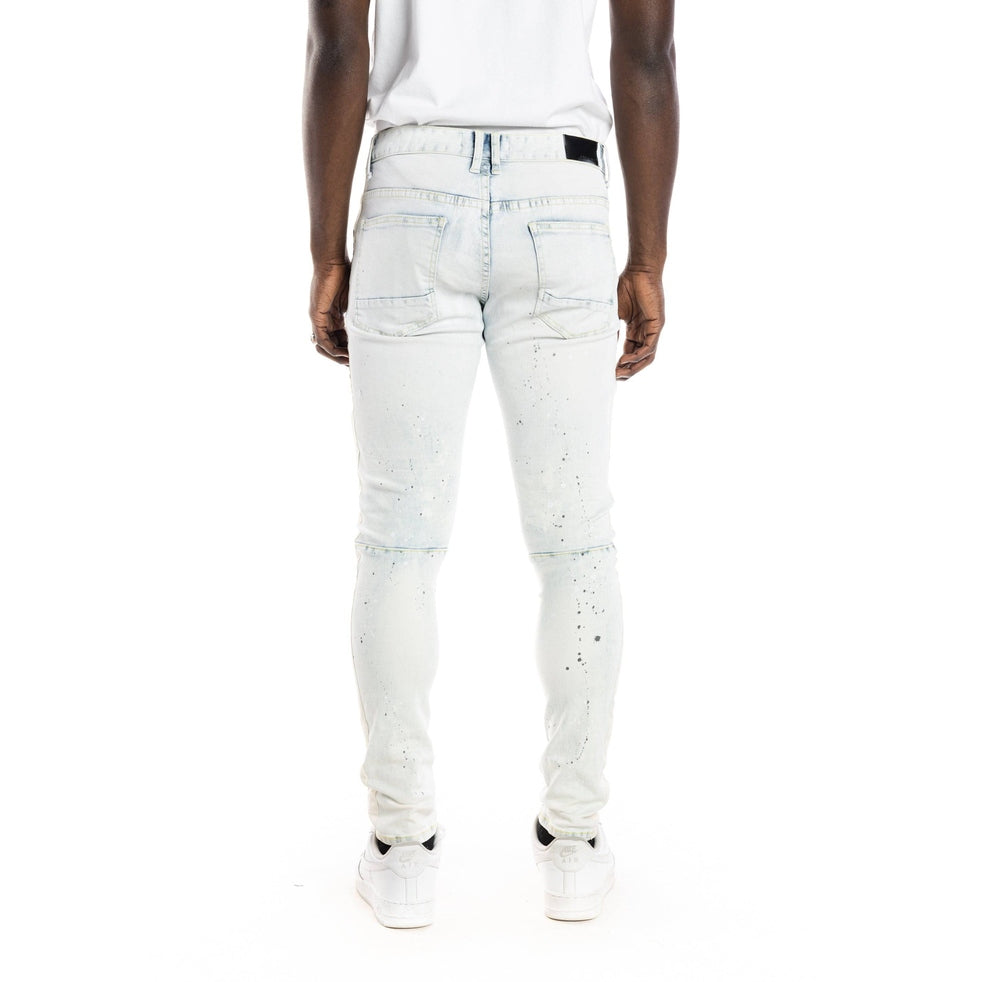 Smoke Rise Overspray Fashion Jeans- Opaque Blue