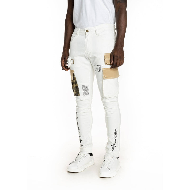 Utility Fashion Cargo Twill Pants Cream - Smoke Rise