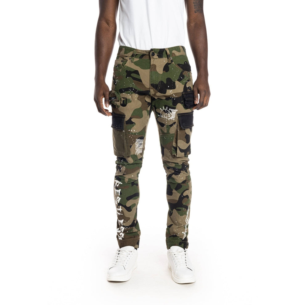 Smoke Rise Utility Fashion Cargo Twill Pants - Wood Camo