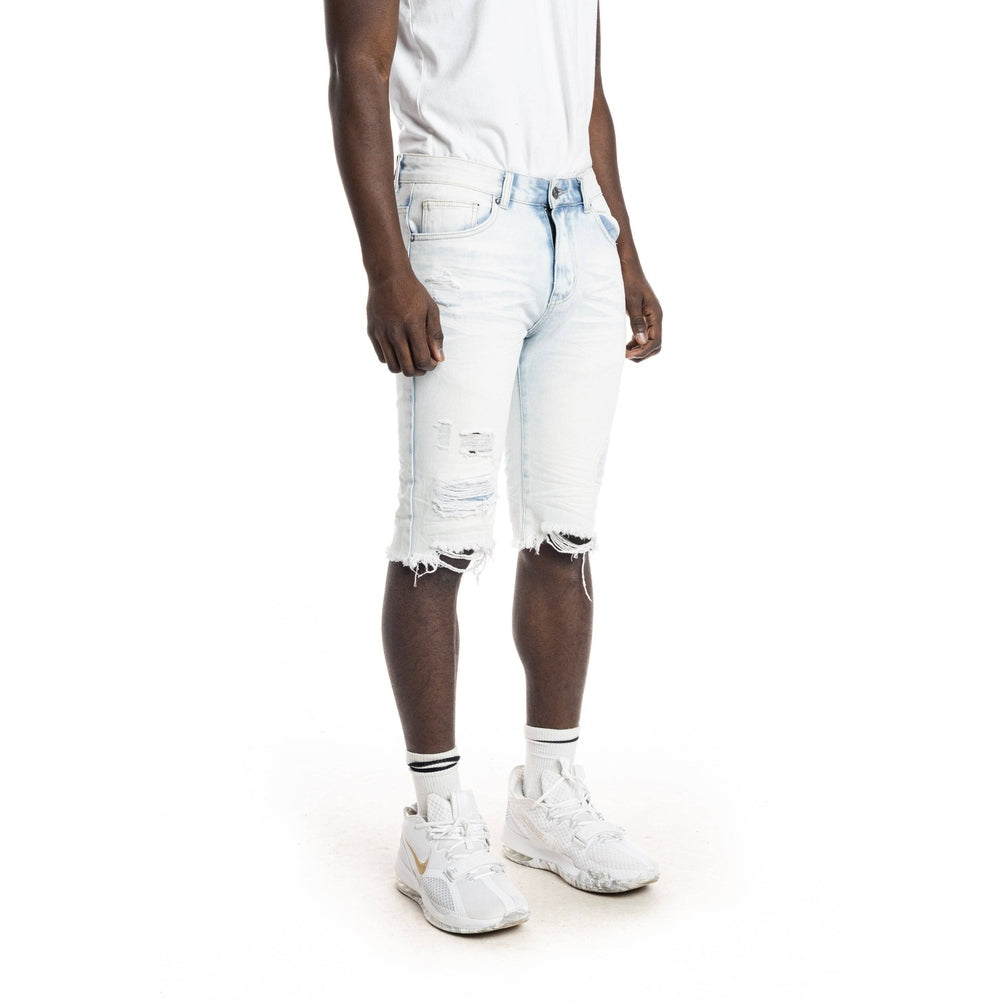 Smoke Rise Basic Jean Shorts - Pale Blue