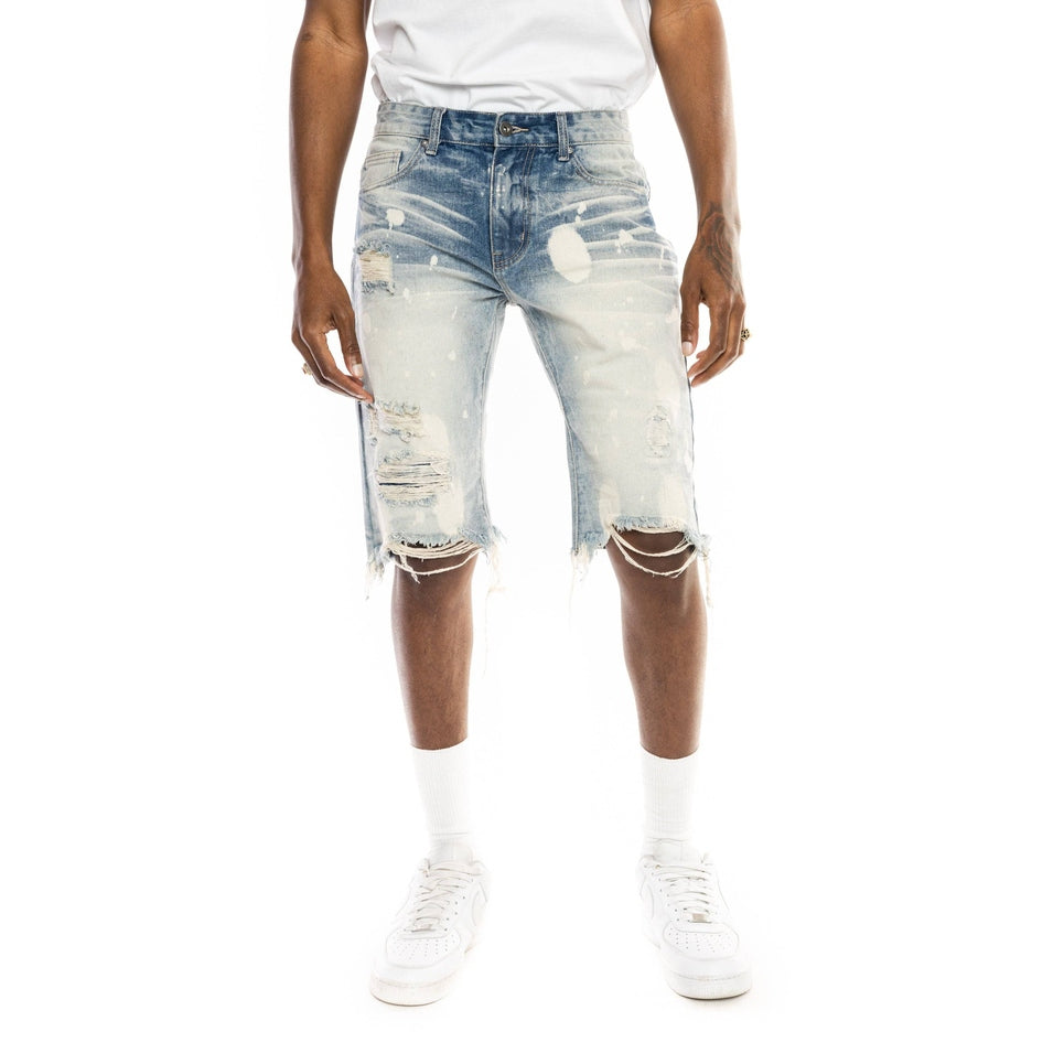 Smoke Rise Basic Jean Shorts - Cardiff Blue