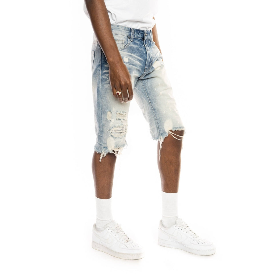 Smoke Rise Basic Jean Shorts - Cardiff Blue