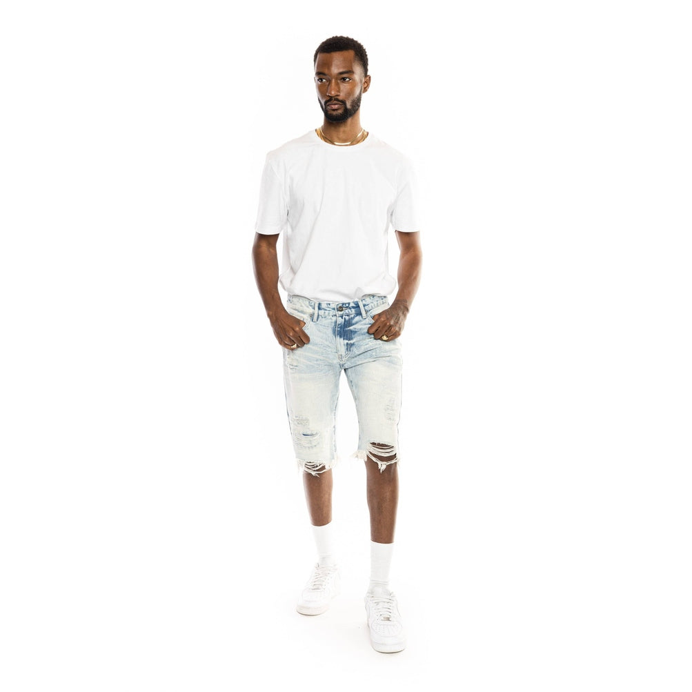 Smoke Rise Basic Jean Shorts - Plaster Blue