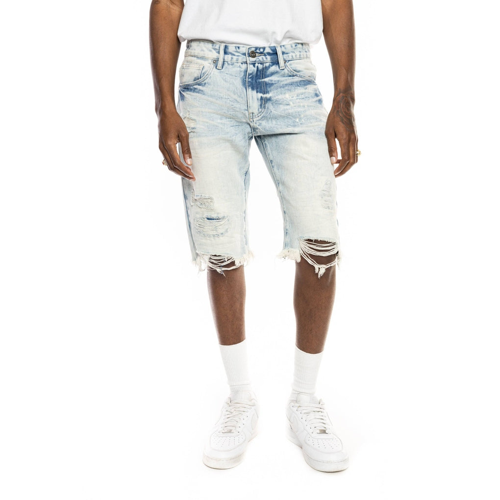 Smoke Rise Basic Jean Shorts - Plaster Blue