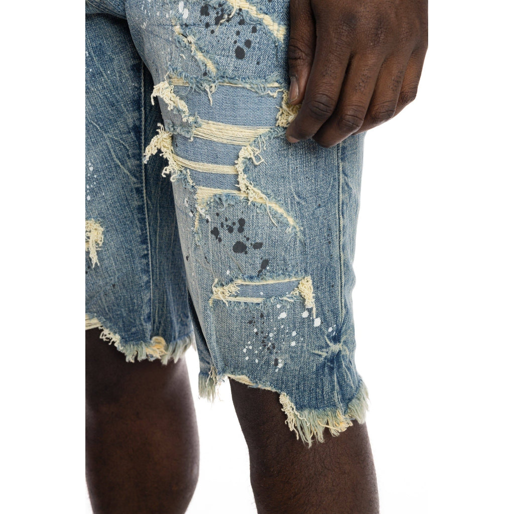 Smoke Rise Ripoff Semi Basic Jean Shorts - Blue Stone