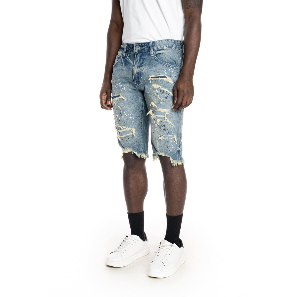 Smoke Rise Ripoff Semi Basic Jean Shorts - Blue Stone