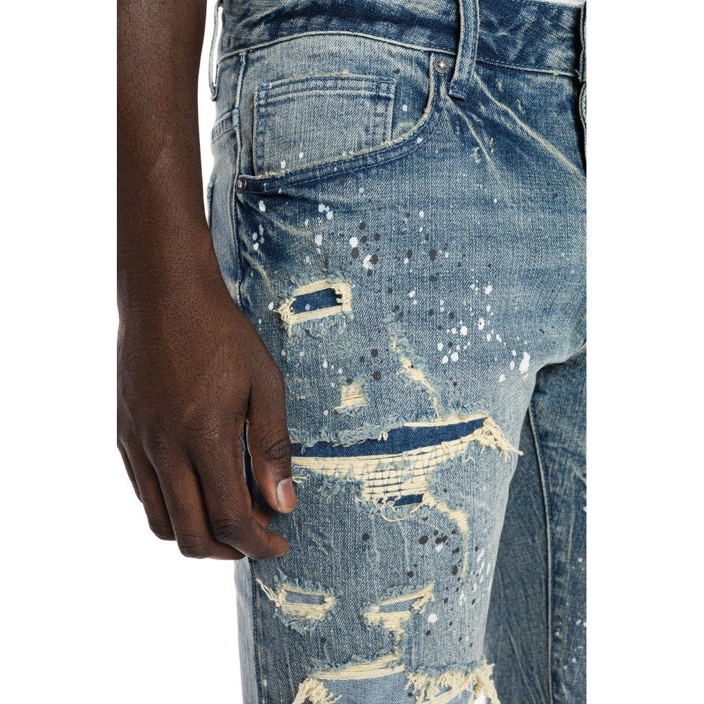 Smoke Rise Ripoff Semi Basic Jean Shorts - Blue Stone