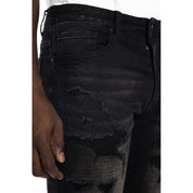 Smoke Rise Ripoff Semi Basic Jean Shorts - Dusty Black