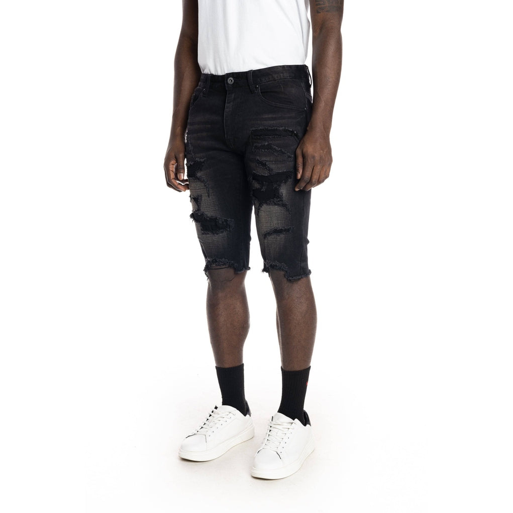 Smoke Rise Ripoff Semi Basic Jean Shorts - Dusty Black