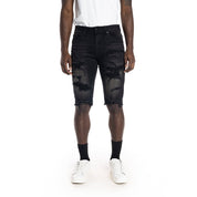 Smoke Rise Ripoff Semi Basic Jean Shorts - Dusty Black