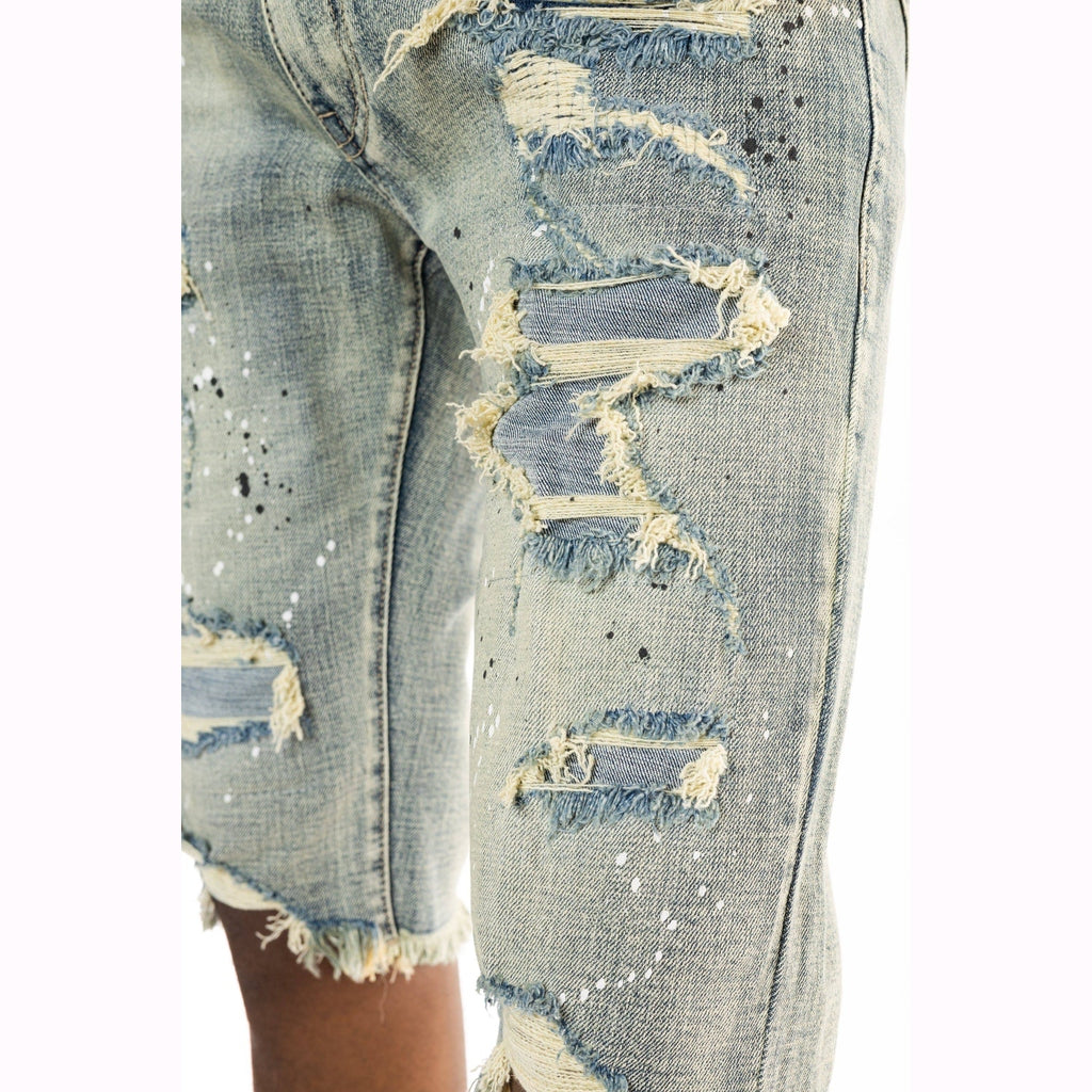 Smoke Rise Ripoff Semi Basic Jean Shorts - Hyster Blue