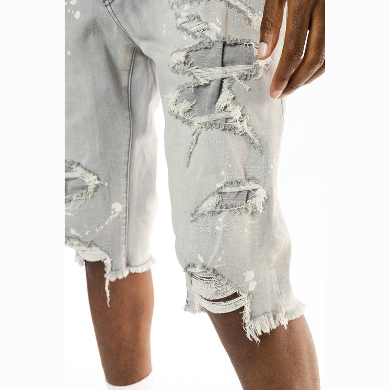 Ripoff Semi Basic Denim Short Light Grey - Smoke Rise