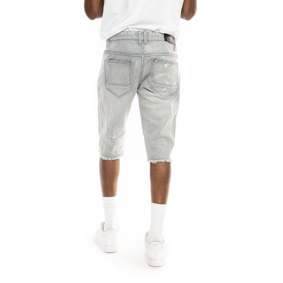 Smoke Rise Ripoff Semi Basic Jean Shorts - Light Grey