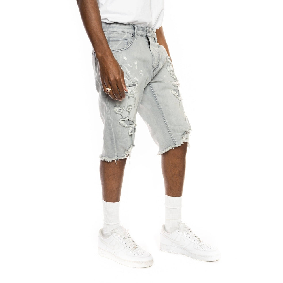 Smoke Rise Ripoff Semi Basic Jean Shorts - Light Grey