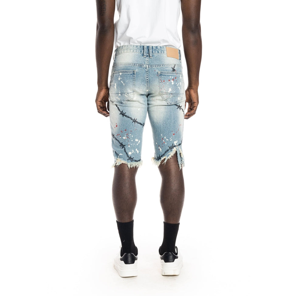 Smoke Rise Scorpion Fashion Jean Shorts - Brighton Blue