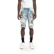 Smoke Rise Scorpion Fashion Jean Shorts - Brighton Blue