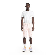 Smoke Rise Rip And Repair Semi Basic Twill Short - Pale Pink