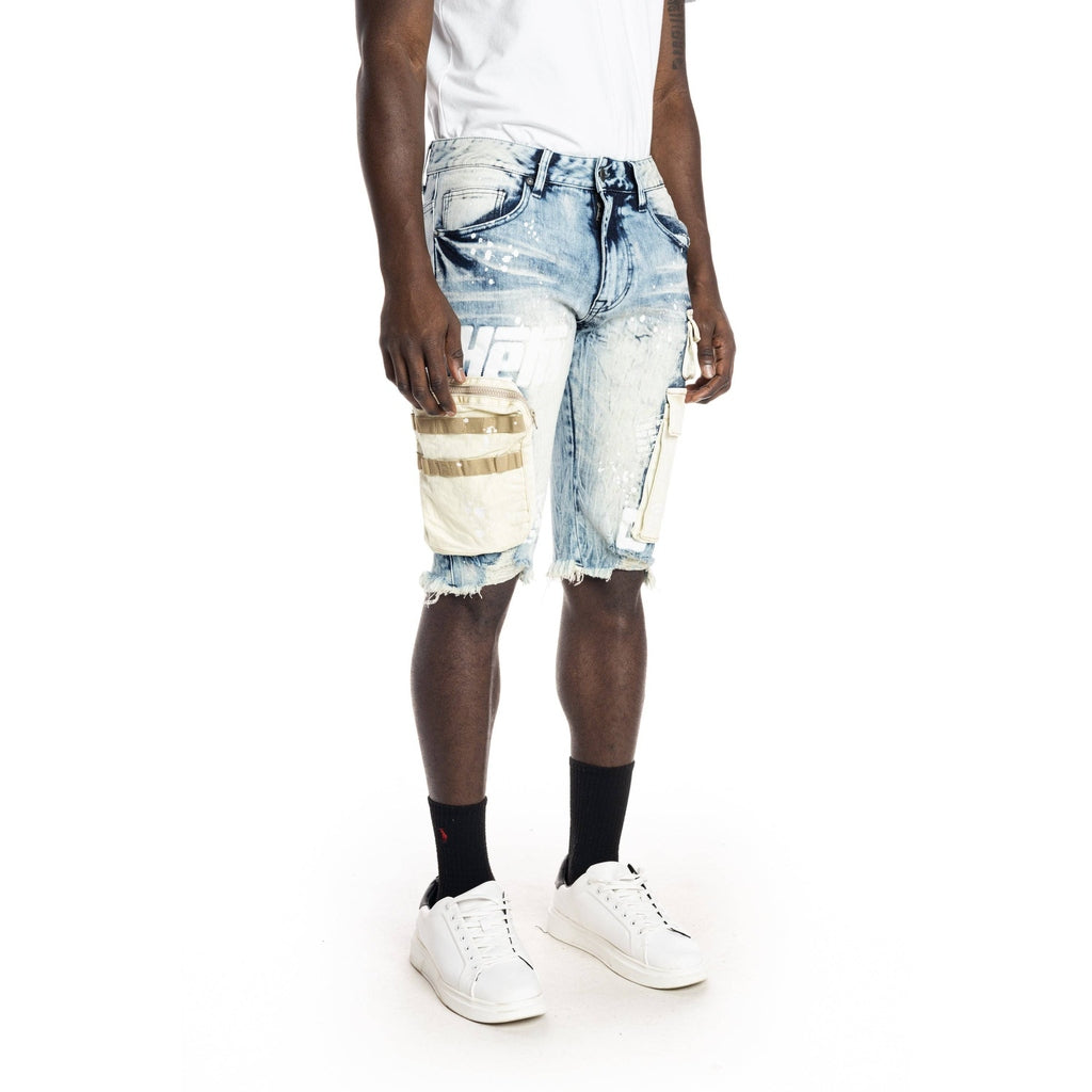 Smoke Rise Utility Fashion Jean Shorts - Harvey Blue