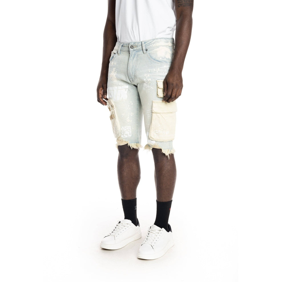 Smoke Rise Utility Fashion Jean Shorts - Norwich Blue