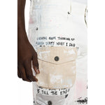 Colorblock Denim Short Ecru - Smoke Rise