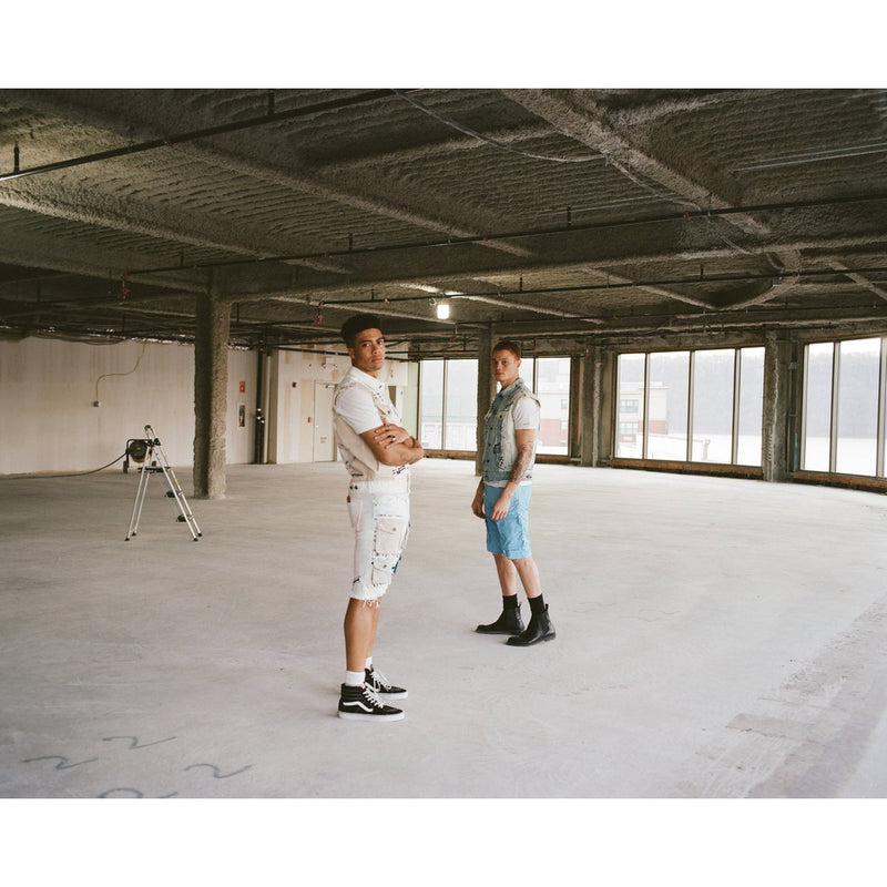 Colorblock Denim Short Ecru - Smoke Rise