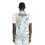 Colorblock Denim Vest Mulberry Blue - Smoke Rise