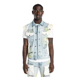 Colorblock Denim Vest Mulberry Blue - Smoke Rise